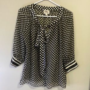 🗽Milly of New York Silk Polka Dot Sheer Blouse